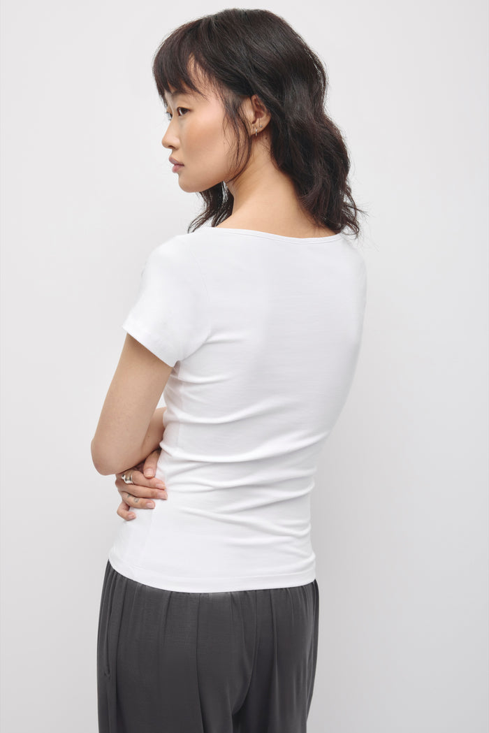 Women's Layn Keyhole Tee in White