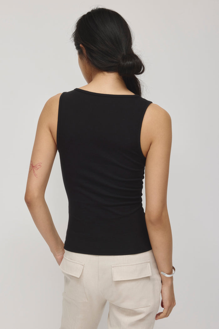 Women's Layn V-Neck Tank in Black