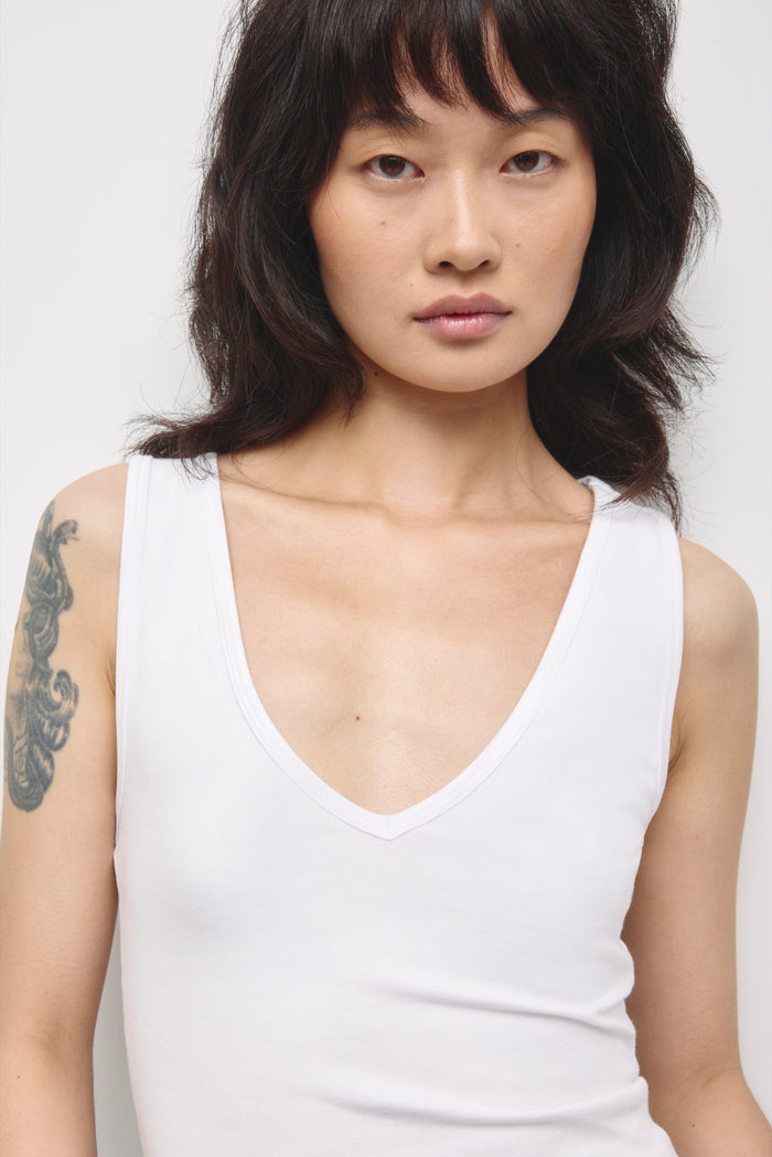 Women's Layn V-Neck Tank in White