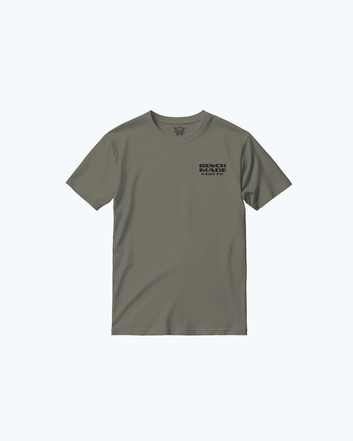Olive Womens Mallard SS Tee - Front View with chest logo | Benchmade Knife Co.