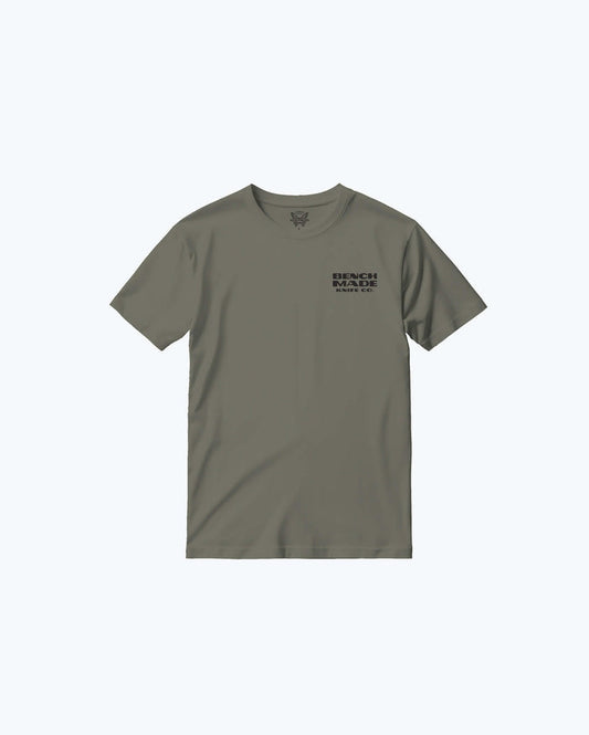 Olive Womens Mallard SS Tee - Front View with chest logo | Benchmade Knife Co.