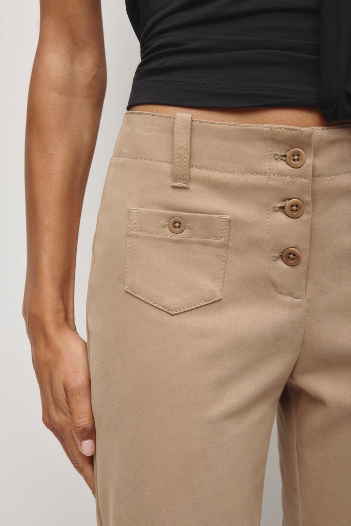 Women's Rafa Low Rise Twill Pant in Tan