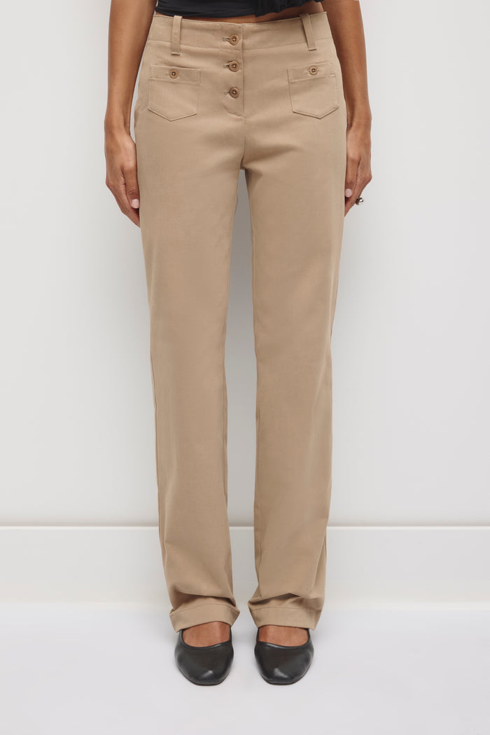 Women's Rafa Low Rise Twill Pant in Tan