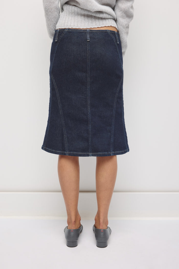 Women's Rafi Denim Kickout Skirt in Rinse
