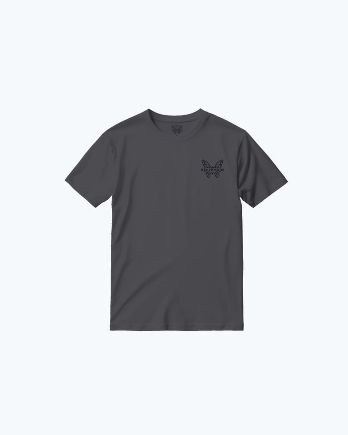 Asphalt Womens Road Issued SS Tee - Front view showing butterfly logo | Benchmade Knife Co.
