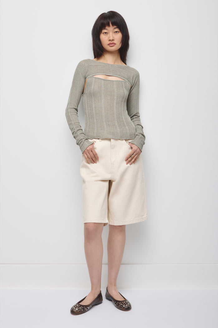Women's Solis Ribbed Knit 2-in-1 in Dune Grass