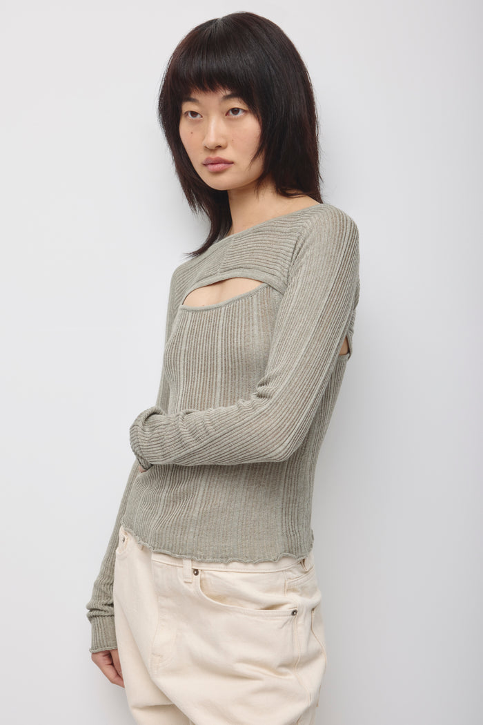 Women's Solis Ribbed Knit 2-in-1 in Dune Grass
