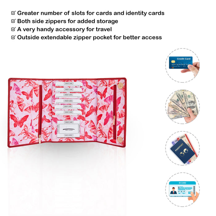 Women's butterfly trifold travel wallet for daily use and trips-feature image