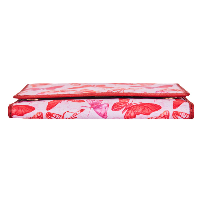 Women's butterfly trifold travel wallet for daily use and trips-bottom view