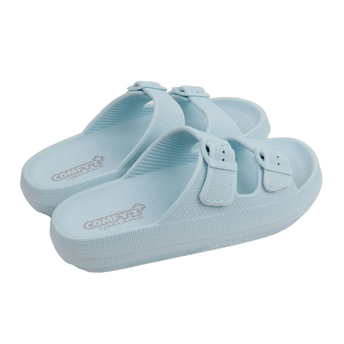 Women's Vegan Comfy'z Plus Pastel Blue Sandal Slides