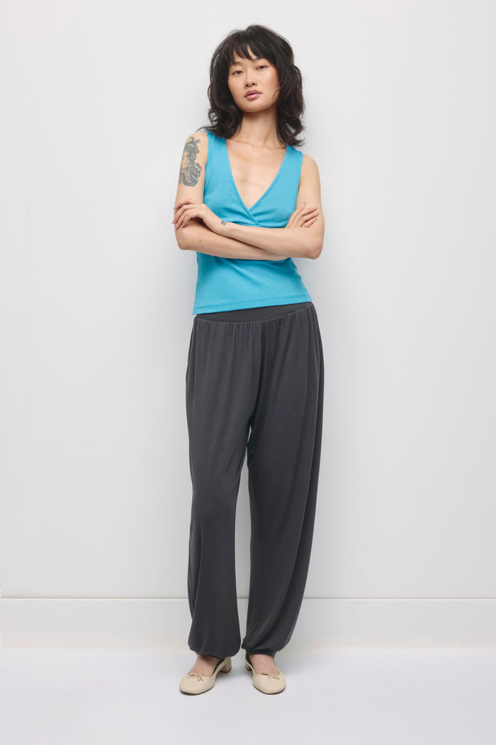 Model is 5’9” and is wearing a size S.