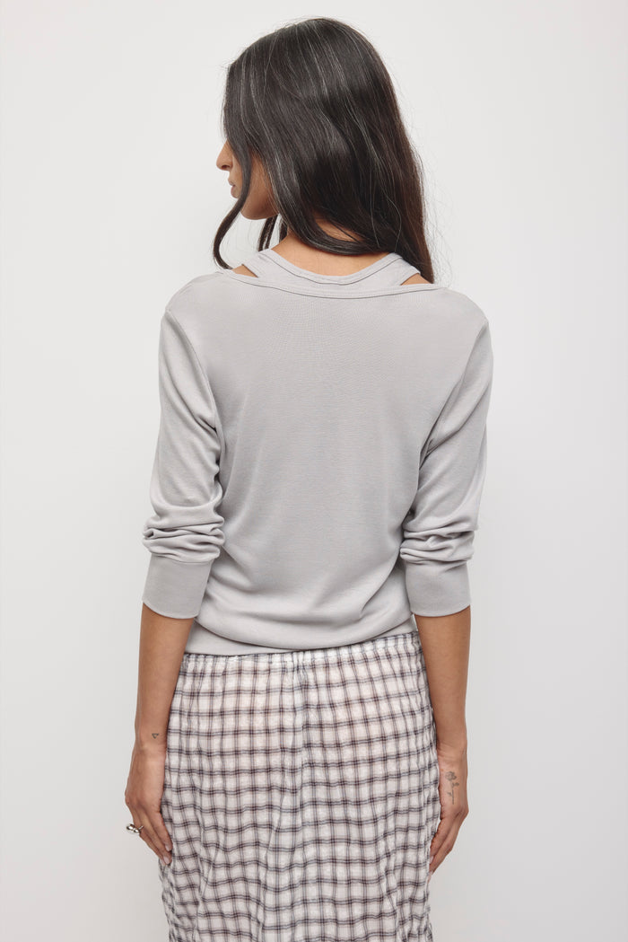 Women's Zahra Layered Scoop Tee in Gypsum