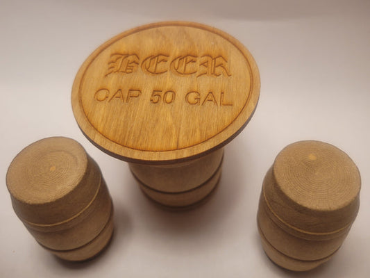 Wooden Barrel and Seats - 'Beer' Engraved