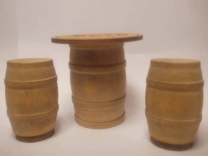 Wooden Barrel and Seats - 'Beer' Engraved