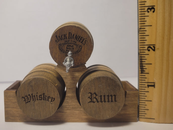 Wooden Barrel Display Stand - Medium - Jack Daniel's, Rum, and Whiskey Barrels with Wooden Holder