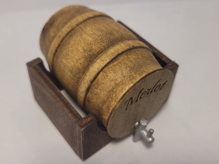 Wooden Barrel Display Stand - Medium - Merlot Barrel