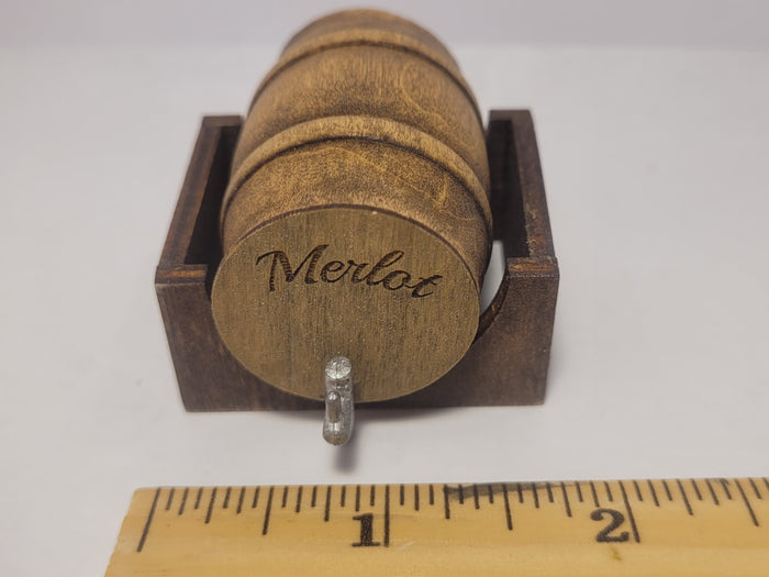 Wooden Barrel Display Stand - Medium - Merlot Barrel
