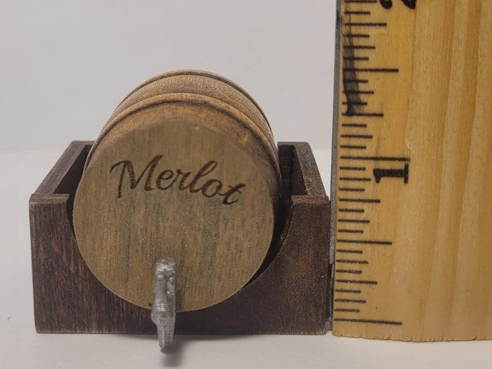 Wooden Barrel Display Stand - Medium - Merlot Barrel