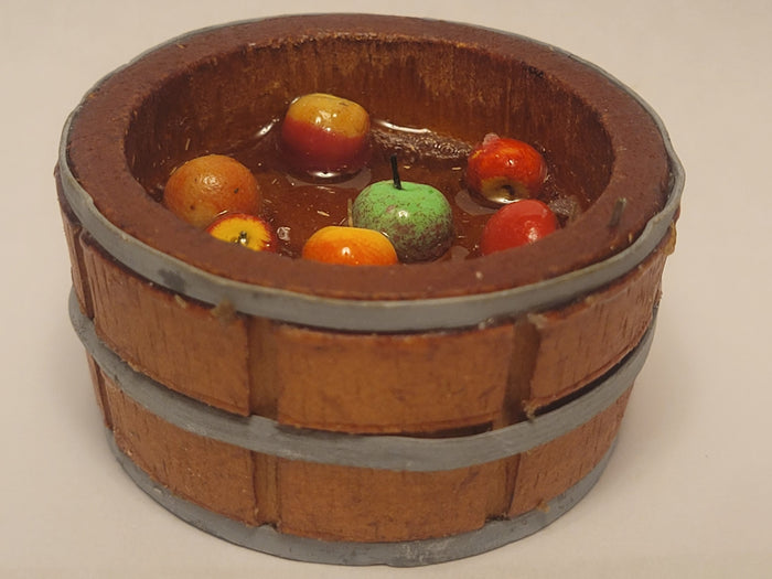 Wooden Bucket with Bobbing for Apples - Mixed
