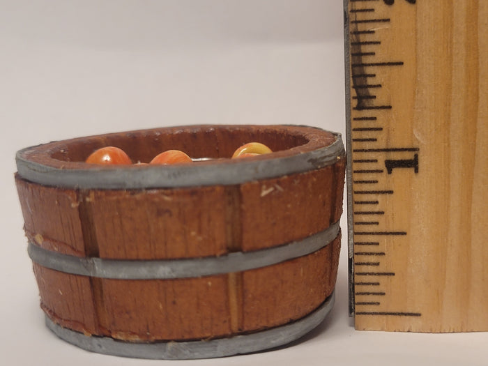 Wooden Bucket with Bobbing for Apples - Red