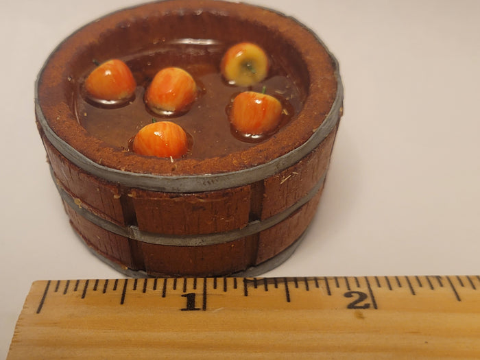 Wooden Bucket with Bobbing for Apples - Red