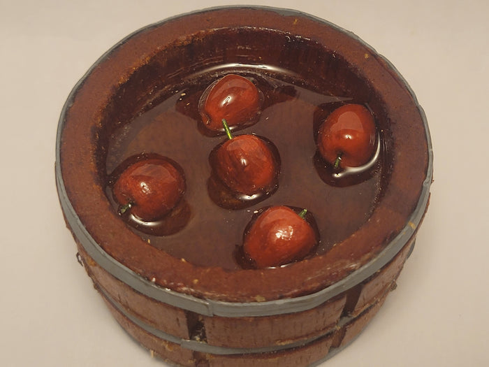 Wooden Bucket with Red Delicious Apples for Bobbing