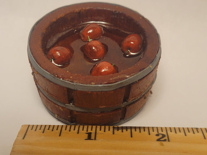 Wooden Bucket with Red Delicious Apples for Bobbing