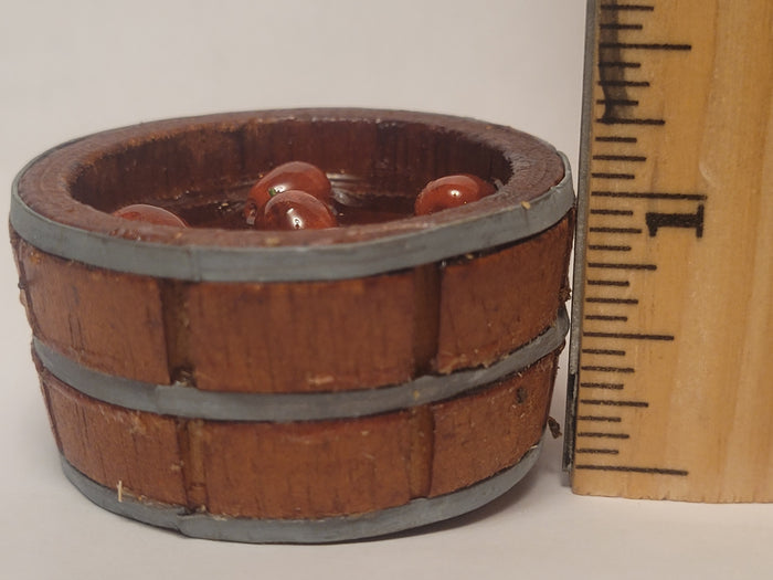 Wooden Bucket with Red Delicious Apples for Bobbing