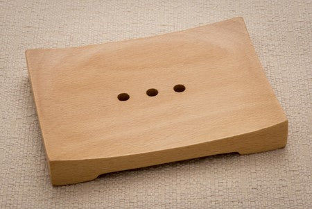 Wooden Soap Dish Curved Block Dish