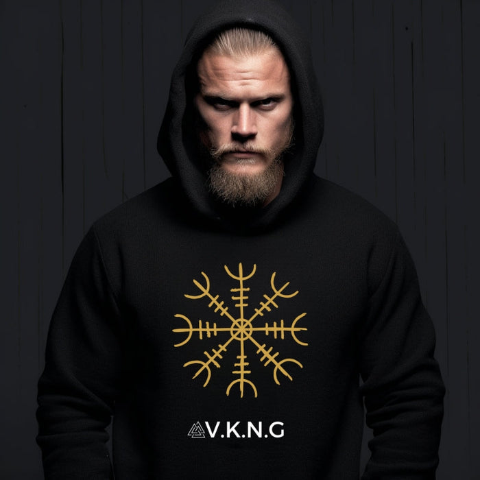 Printify Hoodie Helm Of Awe Aegishjalmr V.K.N.G™ Hoodie