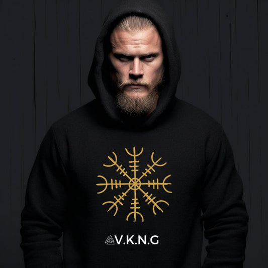 Printify Hoodie Helm Of Awe Aegishjalmr V.K.N.G™ Hoodie