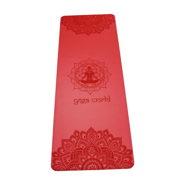Yoga World Mandala PU Yoga Mat - Non-Slip Surface & Anti-Skid TPE Underside-Yoga Mats-Foot World UK