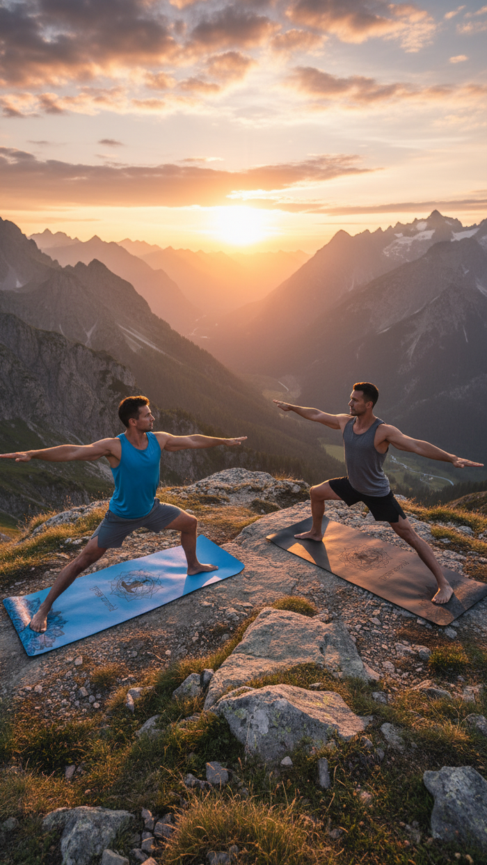 Yoga World Mandala PU Yoga Mat – Extra Wide (68cm), Non-Slip Grip & Eco-Friendly