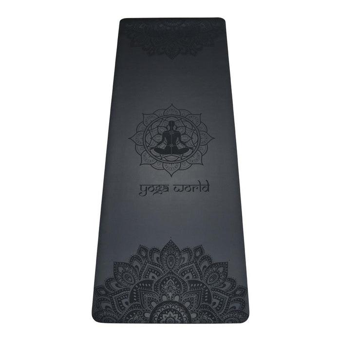 Mandala PU Mat - Yoga World UK -Yoga -Yoga Mat - Fitness Yoga Mat - Black Yoga Mat - Black Mat - Mandala Mat